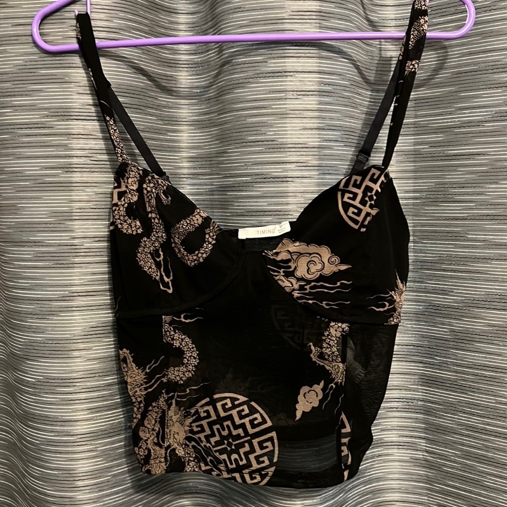 Slightly sheer spaghetti strap tank